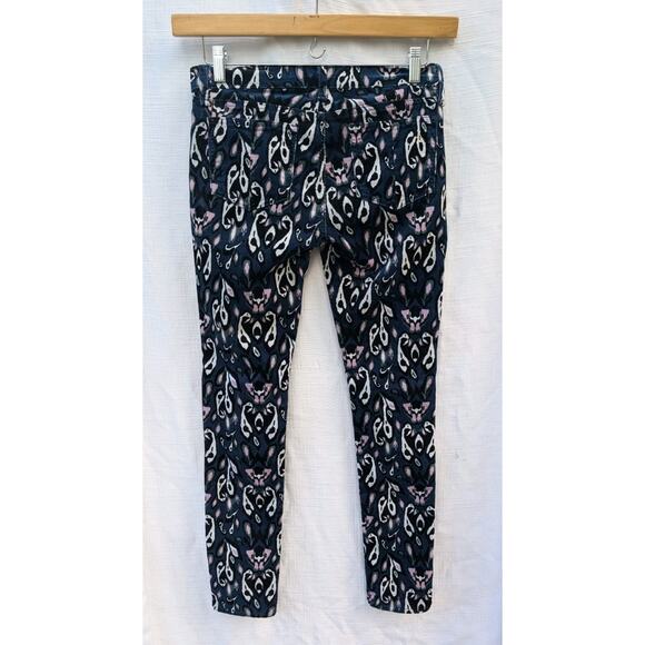 Rag & Bone Womens Ikat Paisley Pattern Skinny Pants 27 Micro Corduroy Navy Blue - Picture 6 of 9